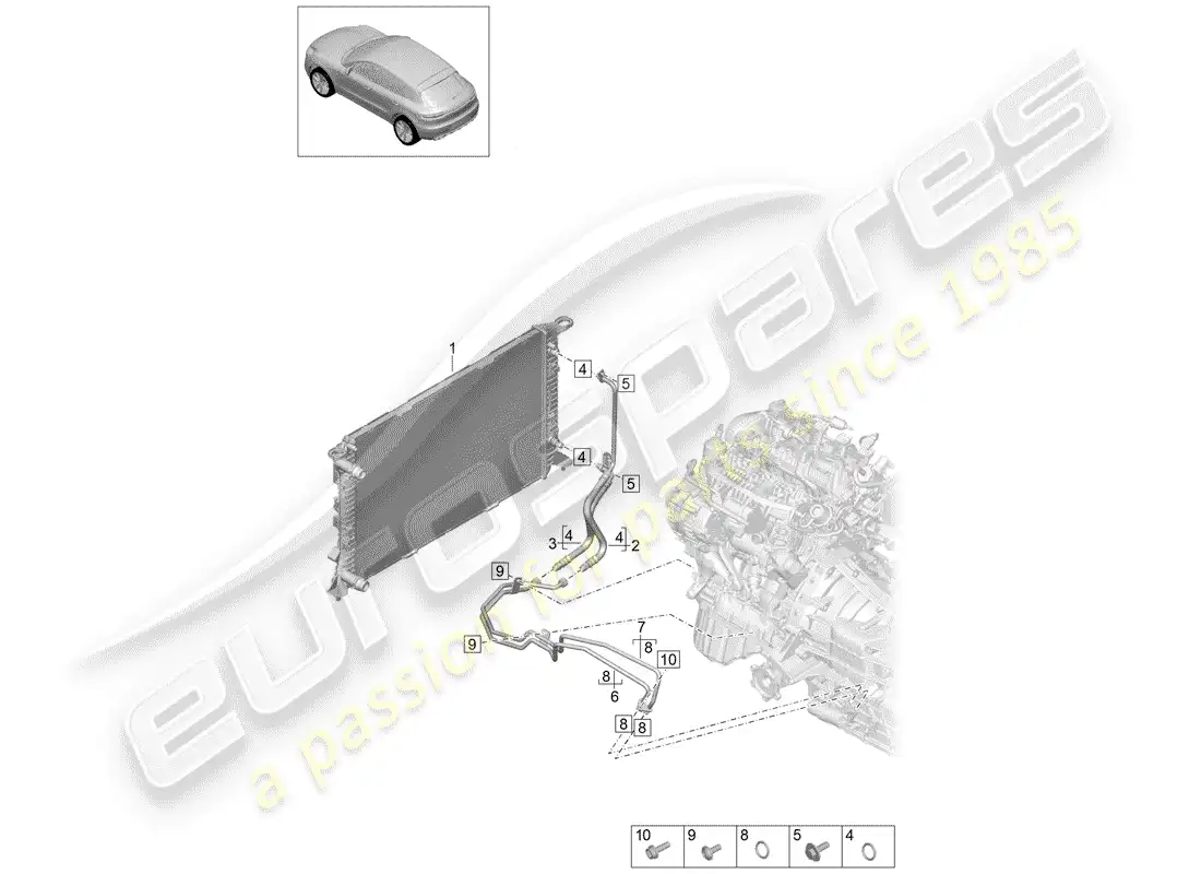 porsche 2019 (macan) - pdk - diagrama de piezas