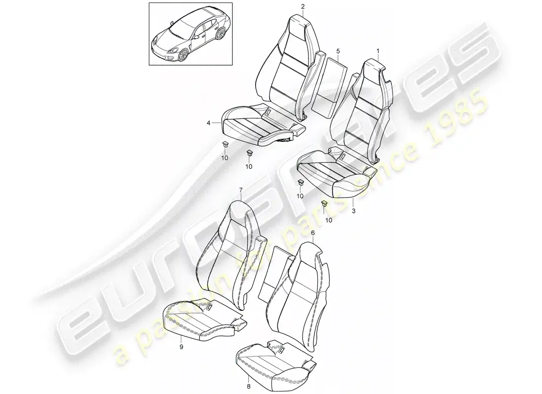 porsche 2014 (panamera 970) cubrir diagrama de piezas