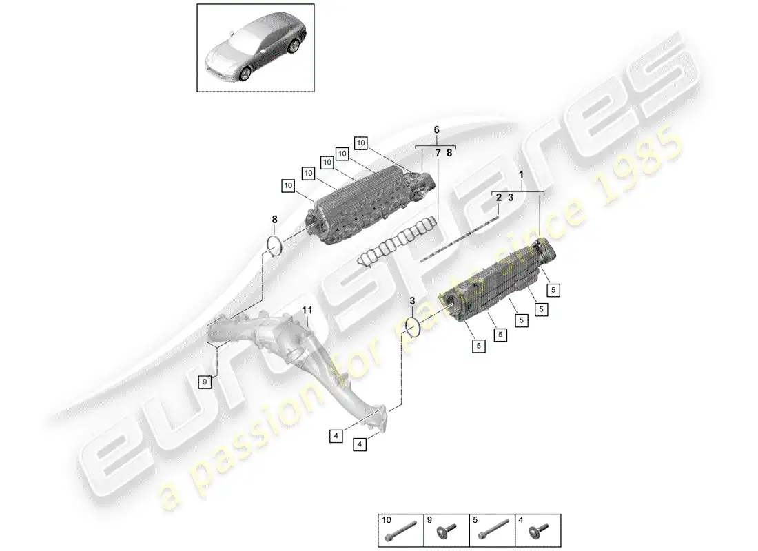 porsche 2017 (panamera 971-1) tubo de admisión diagrama de piezas