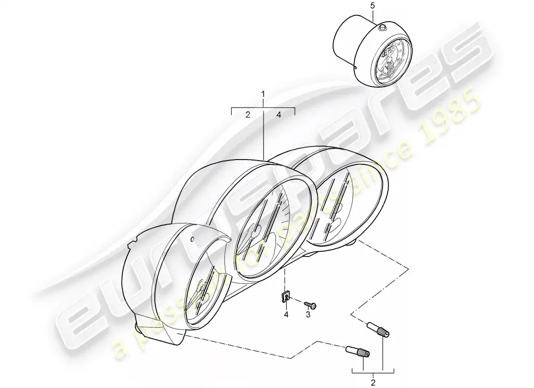 porsche 2006 (987 cayman) instruments diagrama de piezas