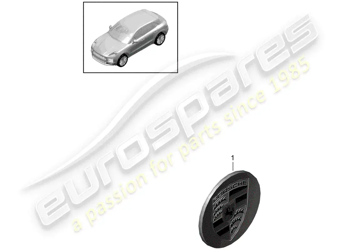 porsche 2019 (macan) tapa de rueda diagrama de piezas