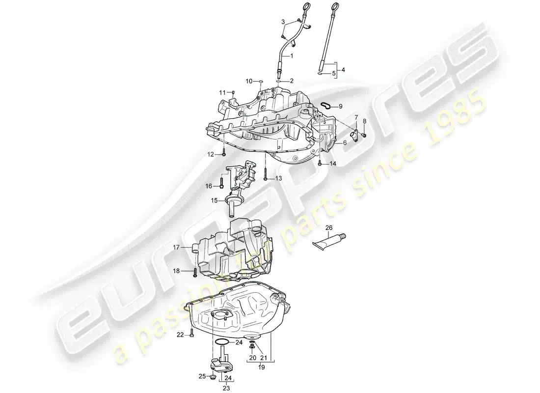 porsche 2010 (cayenne e1 9pa) varilla de aceite diagrama de piezas