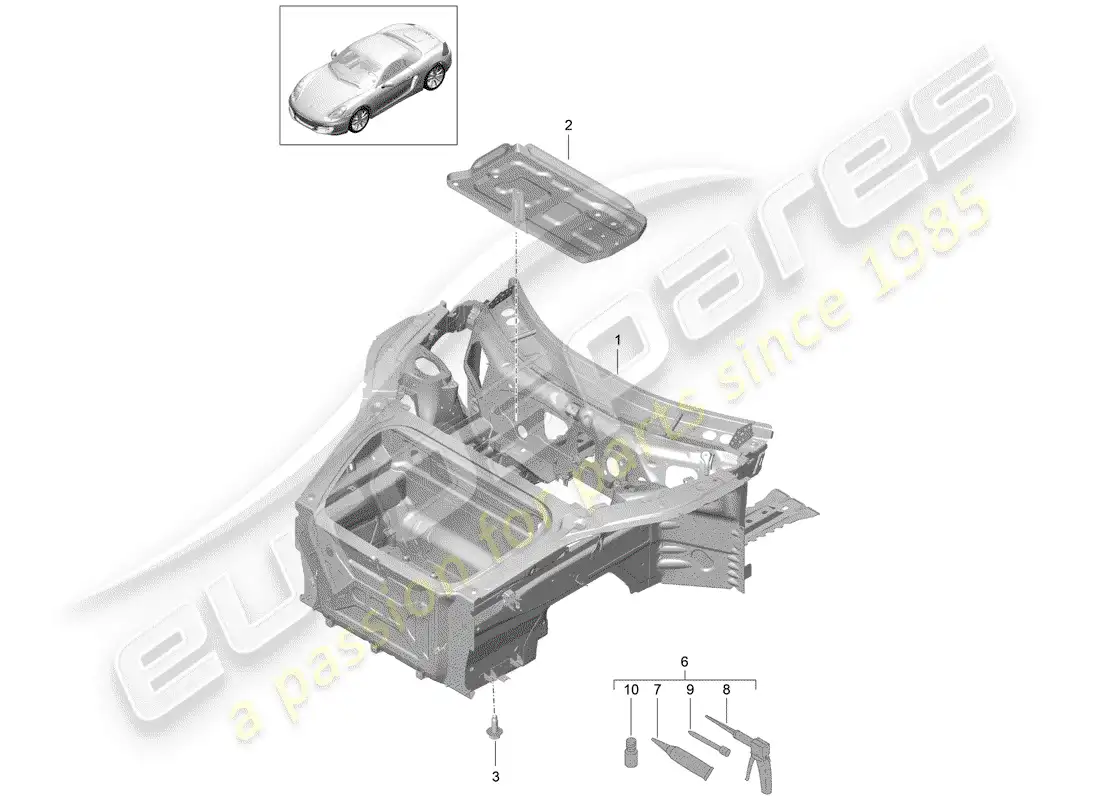porsche 2012 (981 boxster) interfaz diagrama de piezas