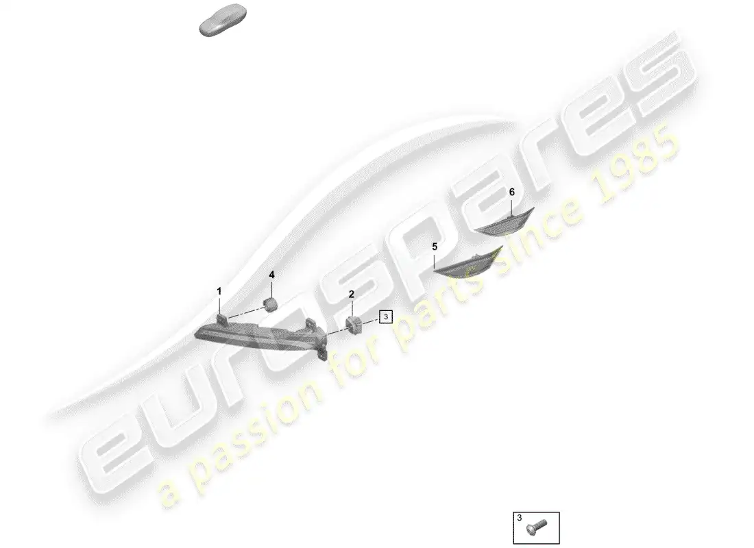 porsche 2020 (718 boxster spyder) repetidor de señal de giro diagrama de piezas