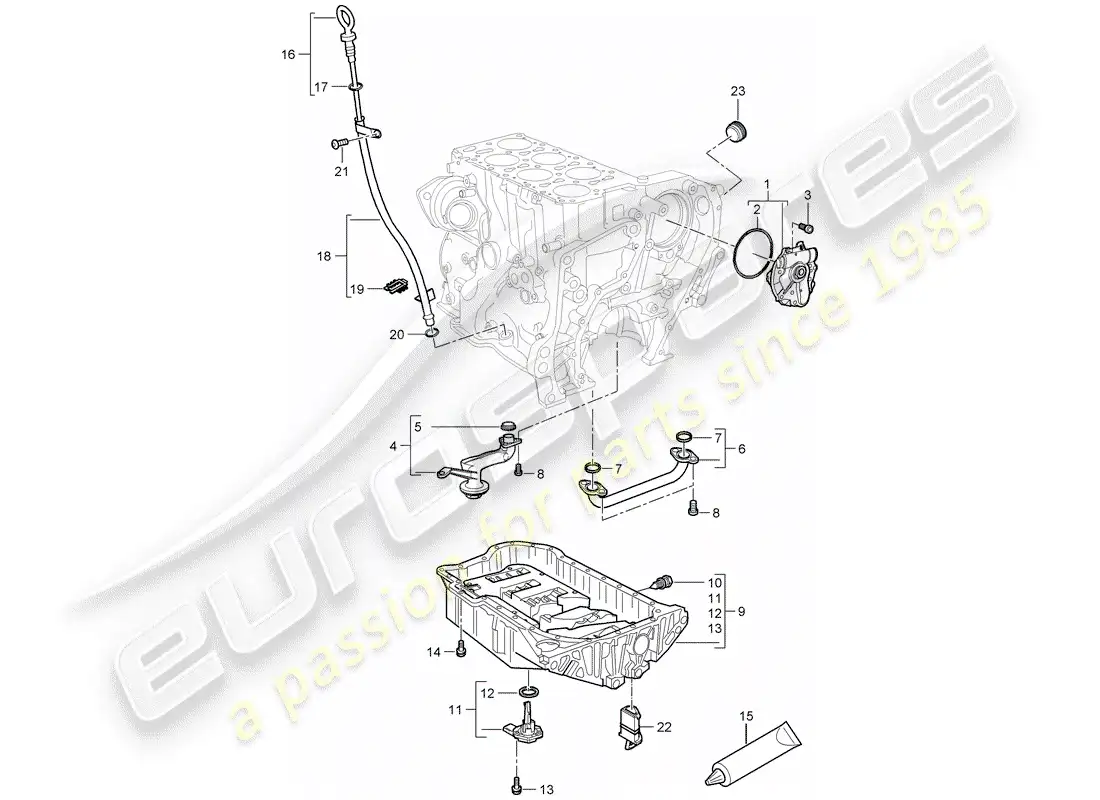 porsche 2010 (cayenne e1 9pa) bomba de aceite diagrama de piezas