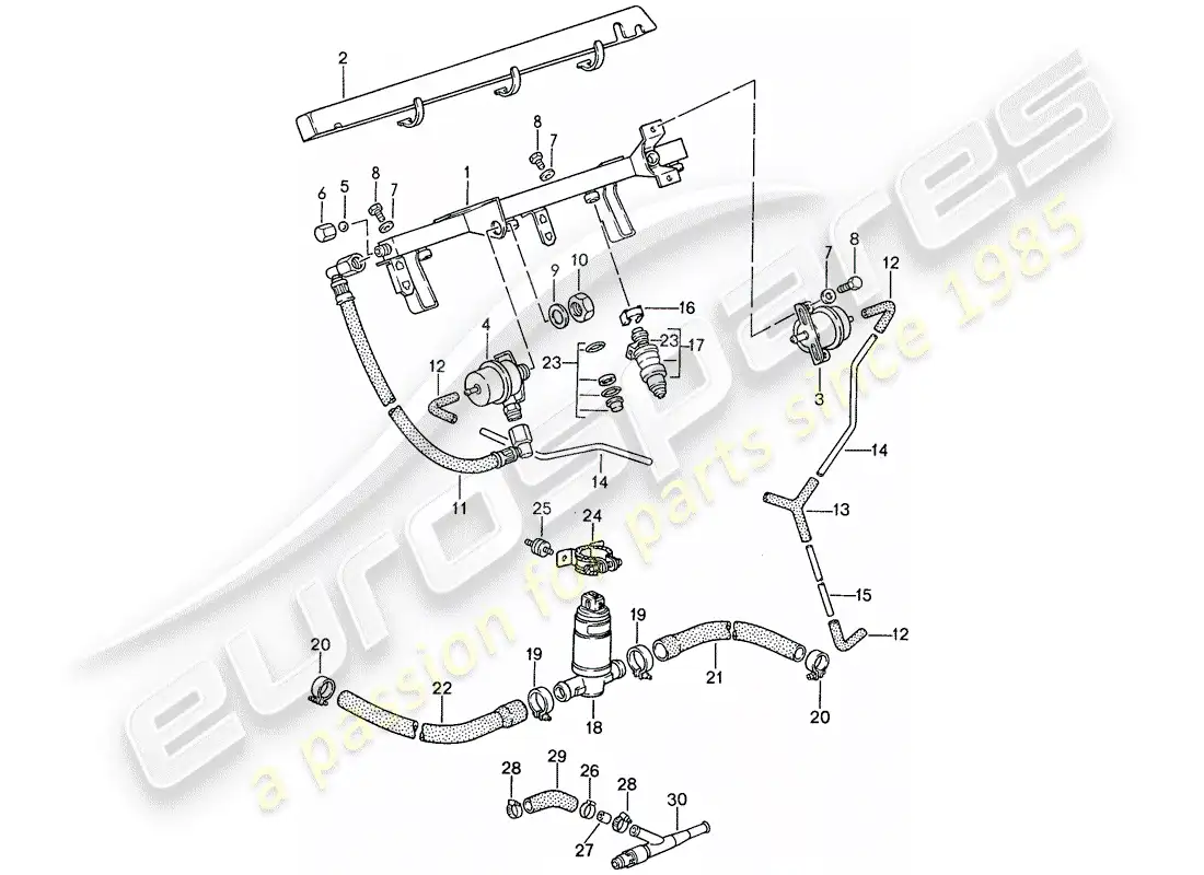 porsche 1990 (944) l-jetronic - 2 diagrama de piezas