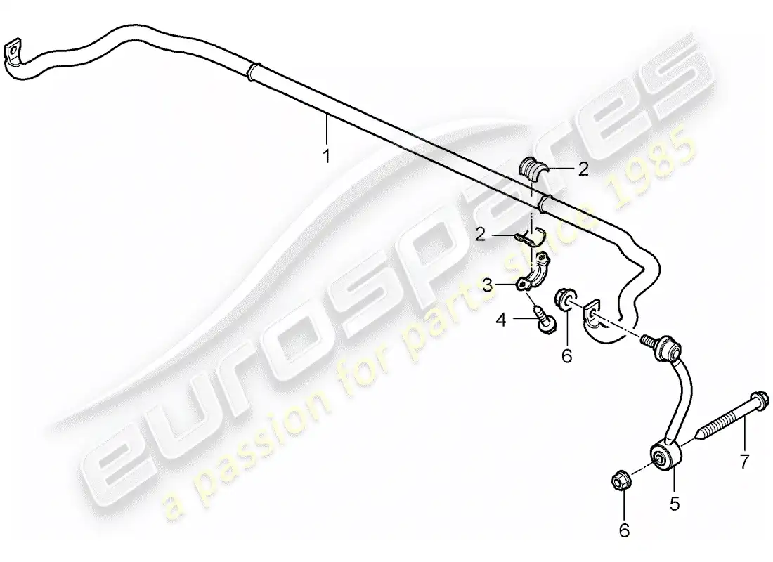 porsche 2009 (cayenne e1 9pa) estabilizador diagrama de piezas