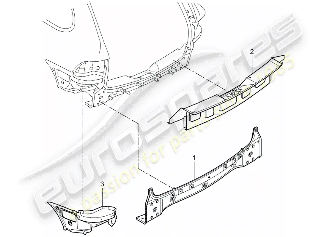 porsche 2006 (cayenne e1 9pa) extremo posterior diagrama de piezas