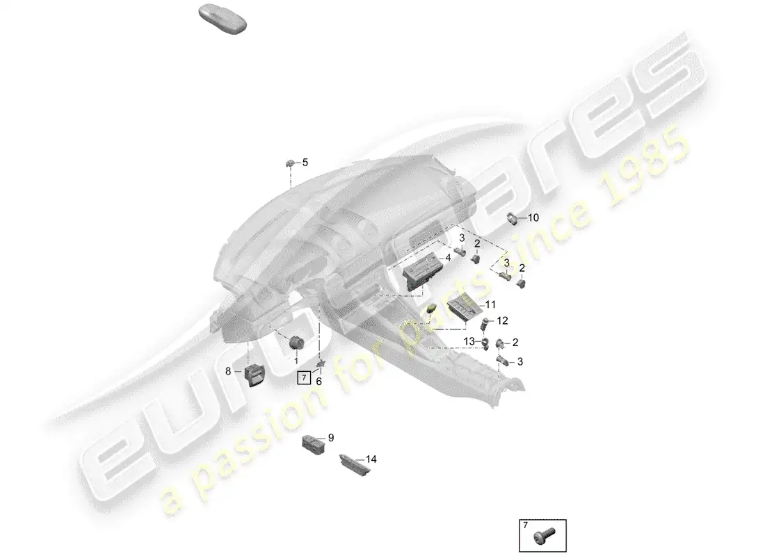 porsche 2020 (718 boxster spyder) switch diagrama de piezas