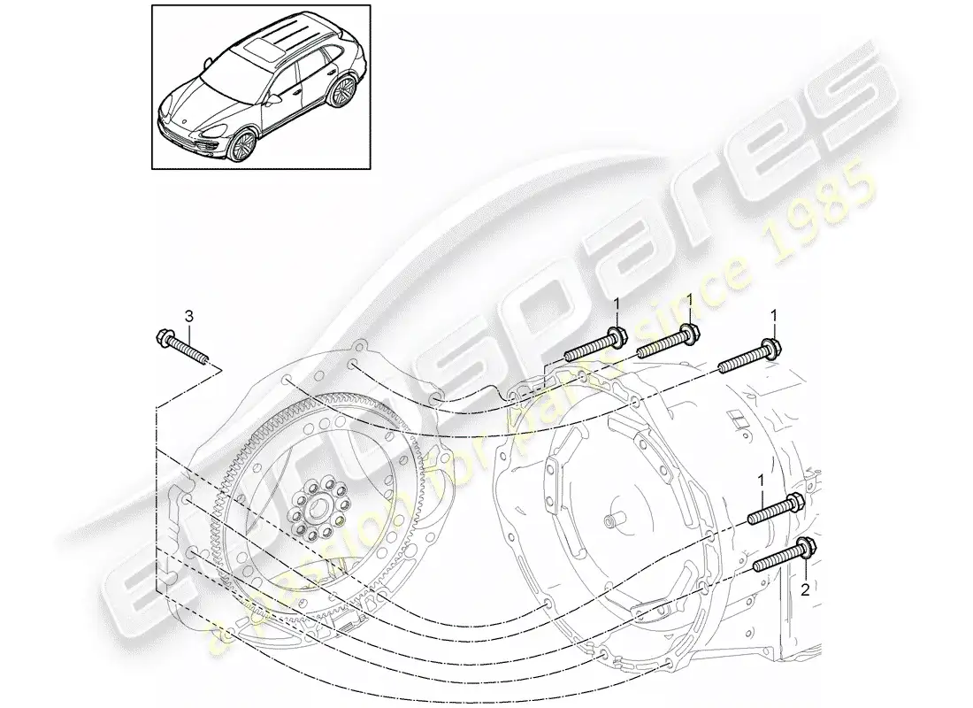 porsche 2012 (cayenne e2 92a) piezas de montaje para motor y diagrama de piezas