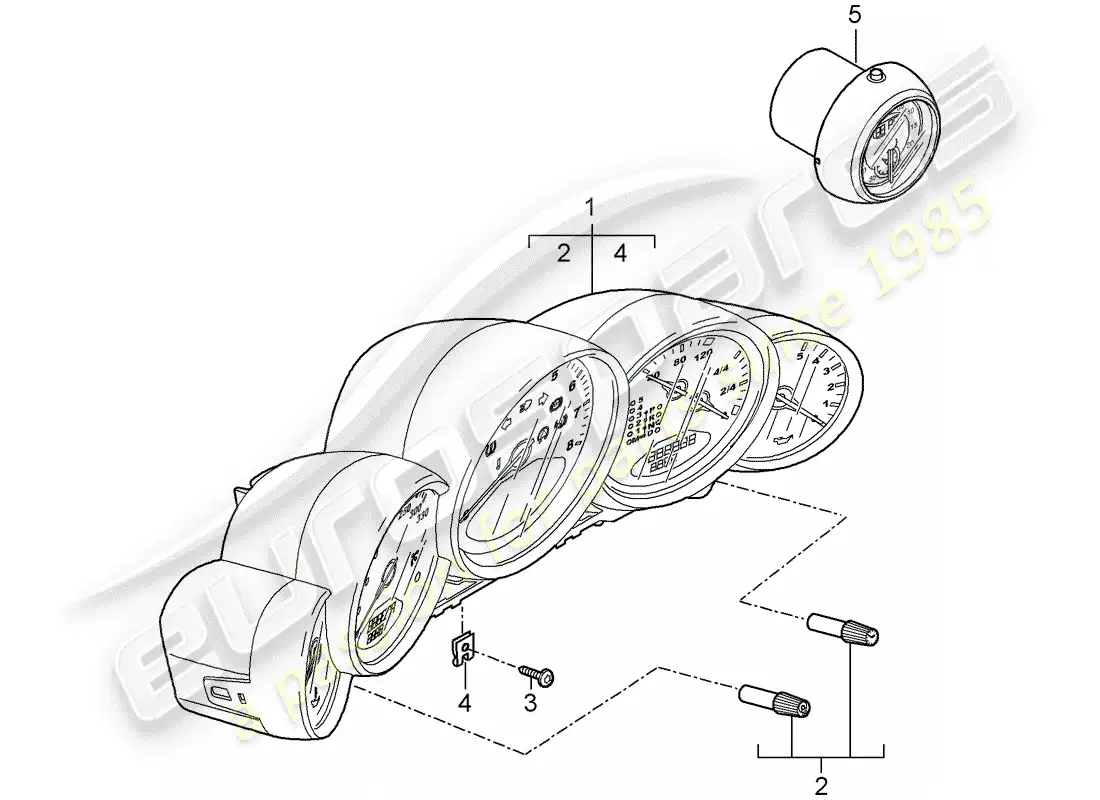 porsche 2007 (997-1 turbo / gt2) instruments diagrama de piezas