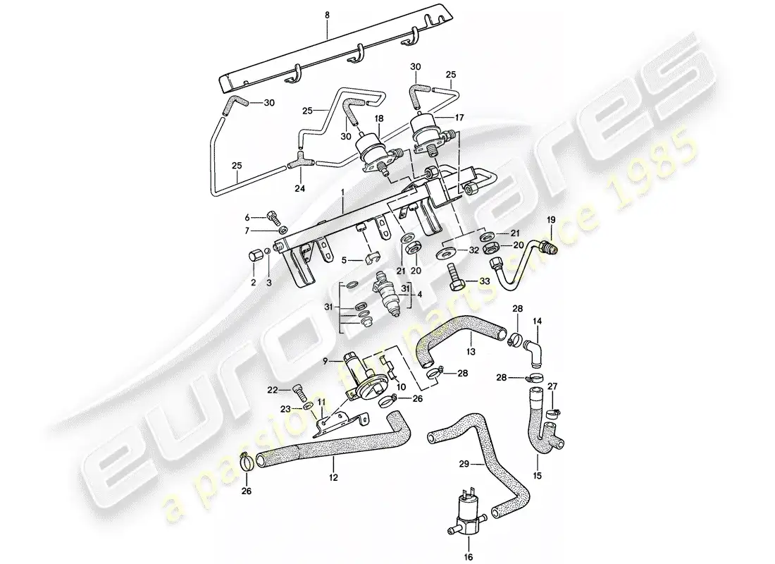 porsche 1983 (944) l-jetronic - 2 diagrama de piezas