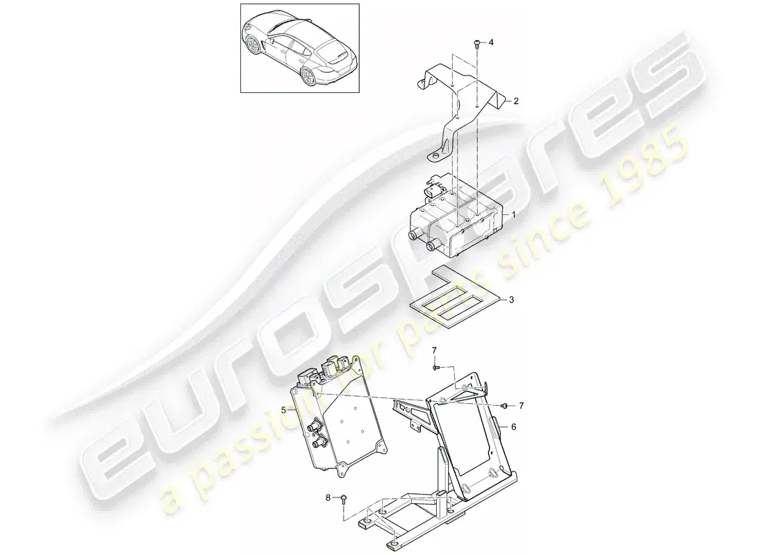 porsche 2016 (panamera 970) calentador diagrama de piezas