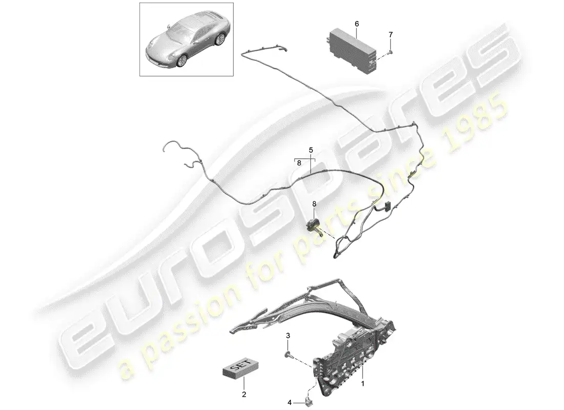 porsche 2019 (991-2) marco superior diagrama de piezas