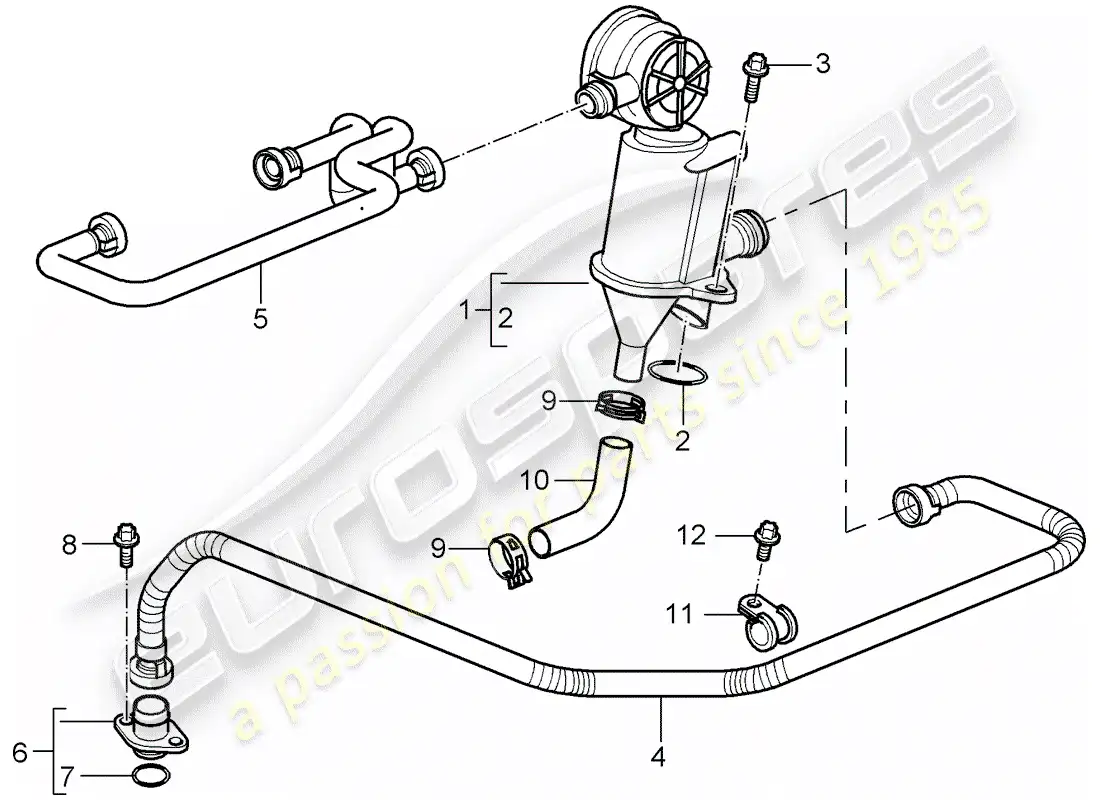 porsche 2007 (987 cayman) crankcase diagrama de piezas
