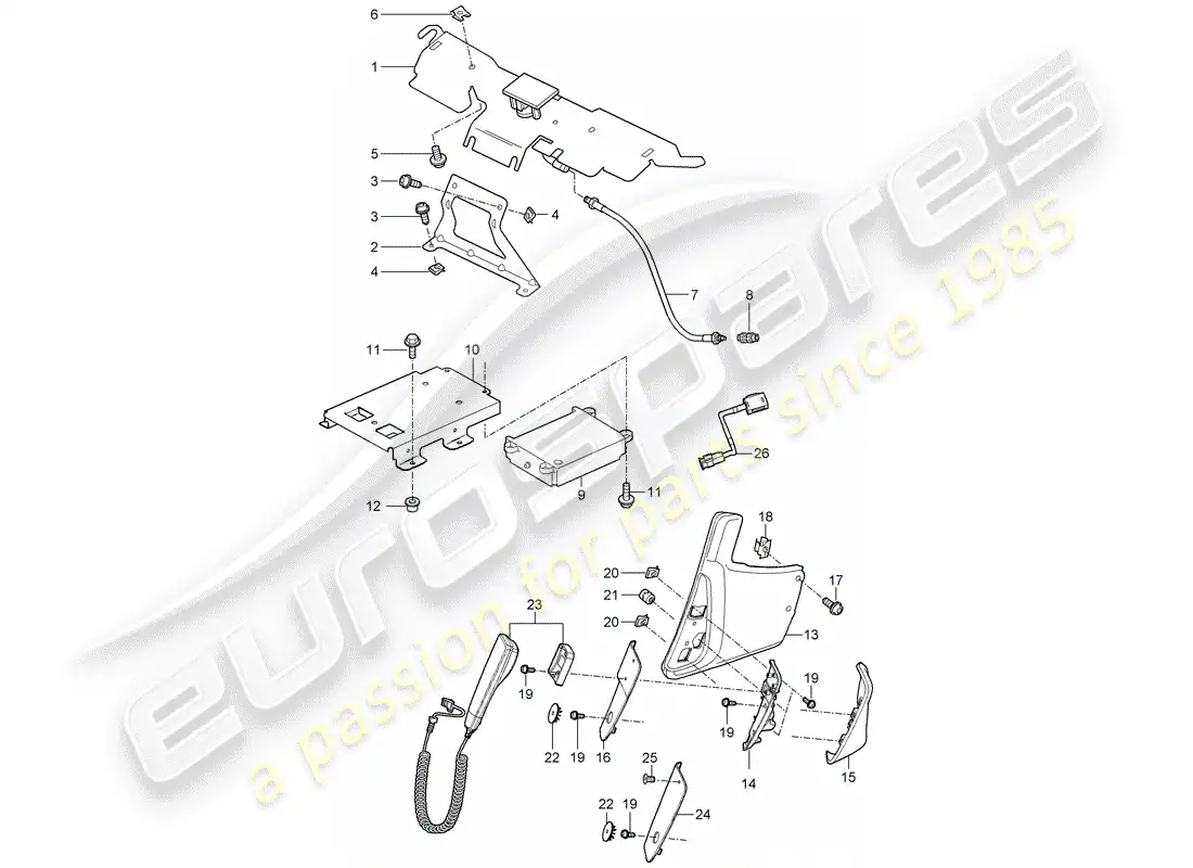 porsche 2009 997-2 turbo / gt2 teléfono diagrama de piezas