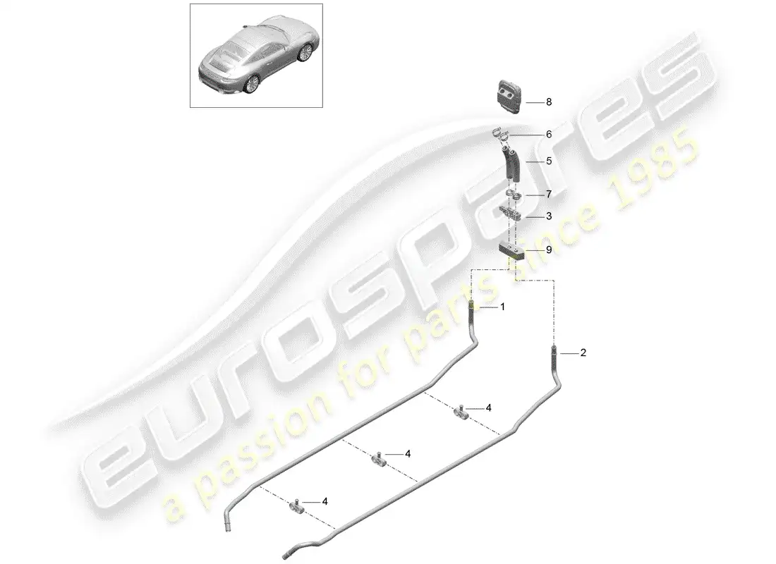 porsche 2018 (991-2) calentador diagrama de piezas