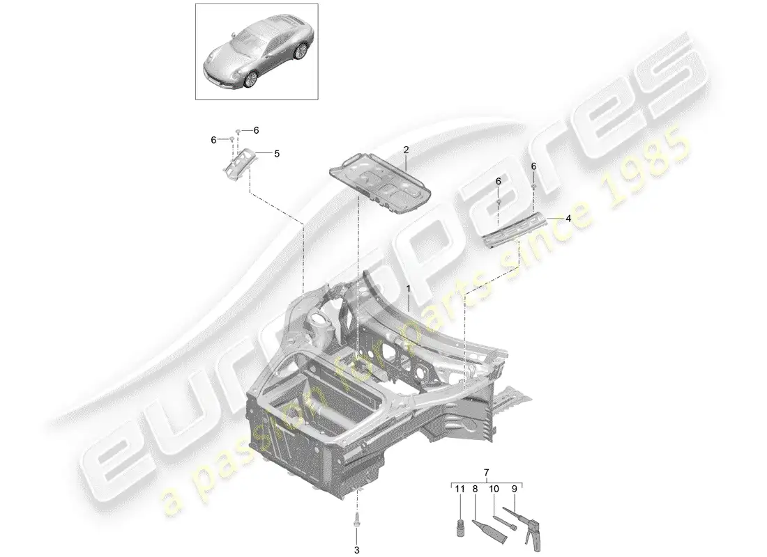 porsche 2020 (991-2) interfaz diagrama de piezas