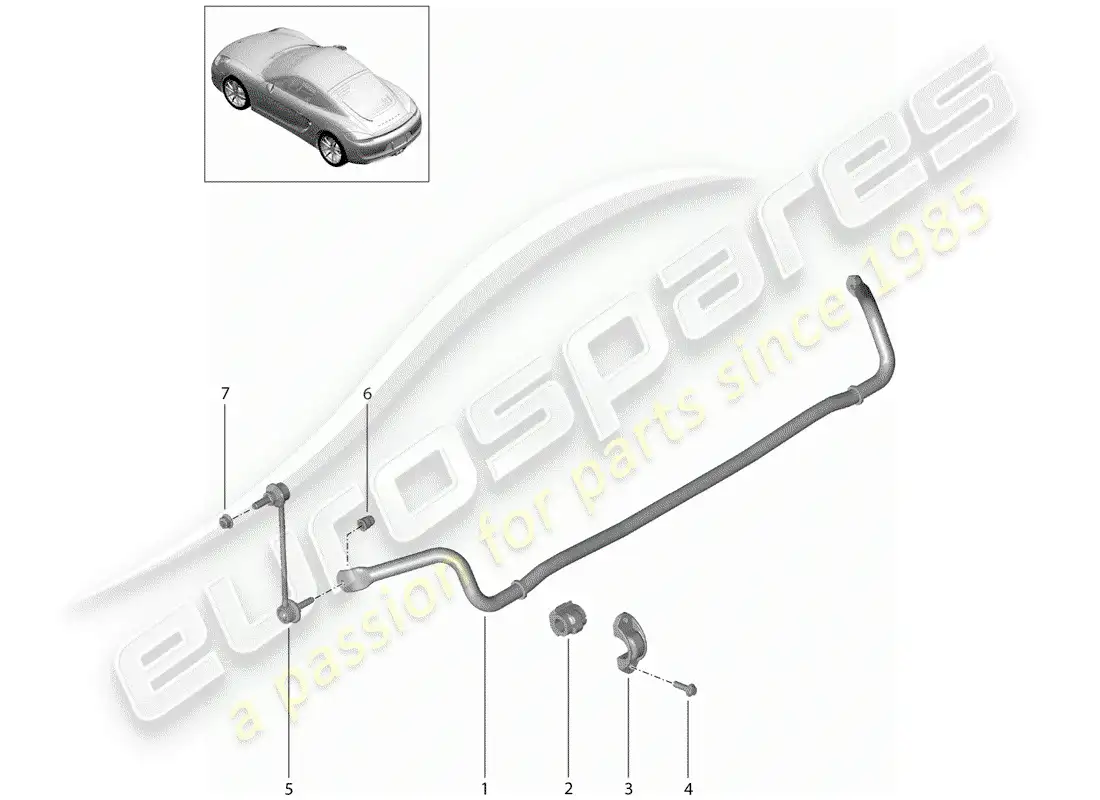 porsche 2014 (981 cayman) estabilizador diagrama de piezas
