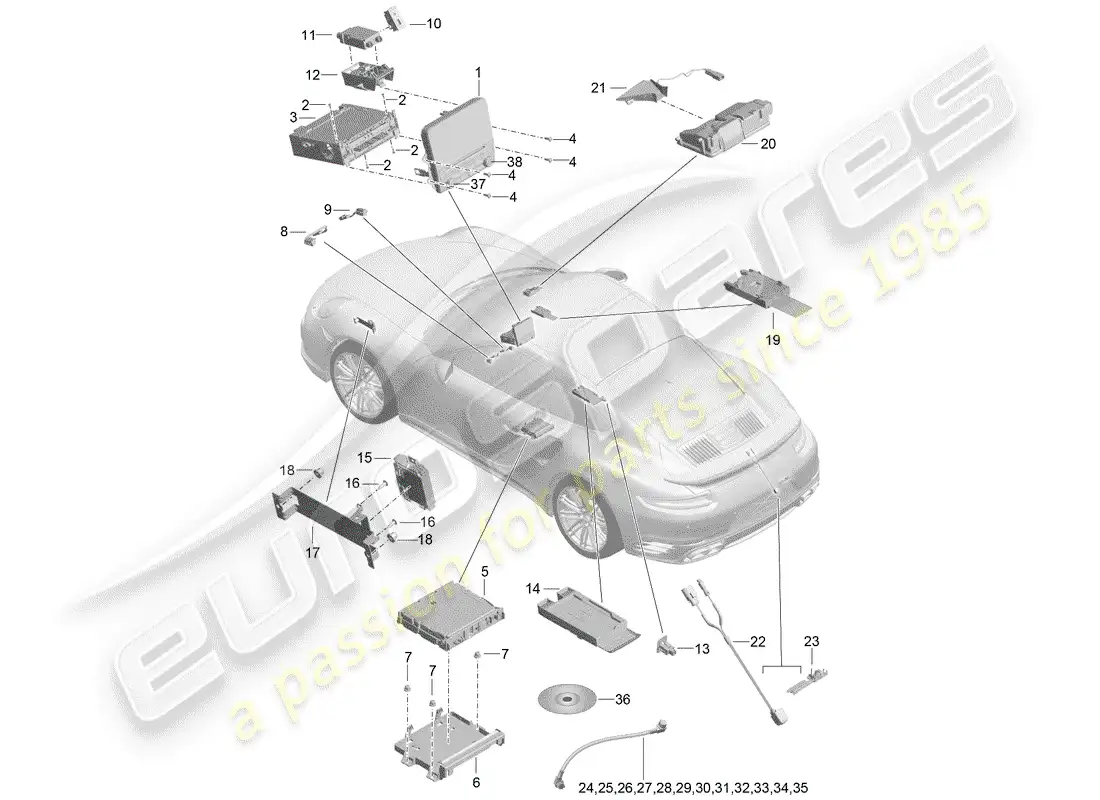 porsche 2015 (991-1 turbo) mostrar diagrama de piezas