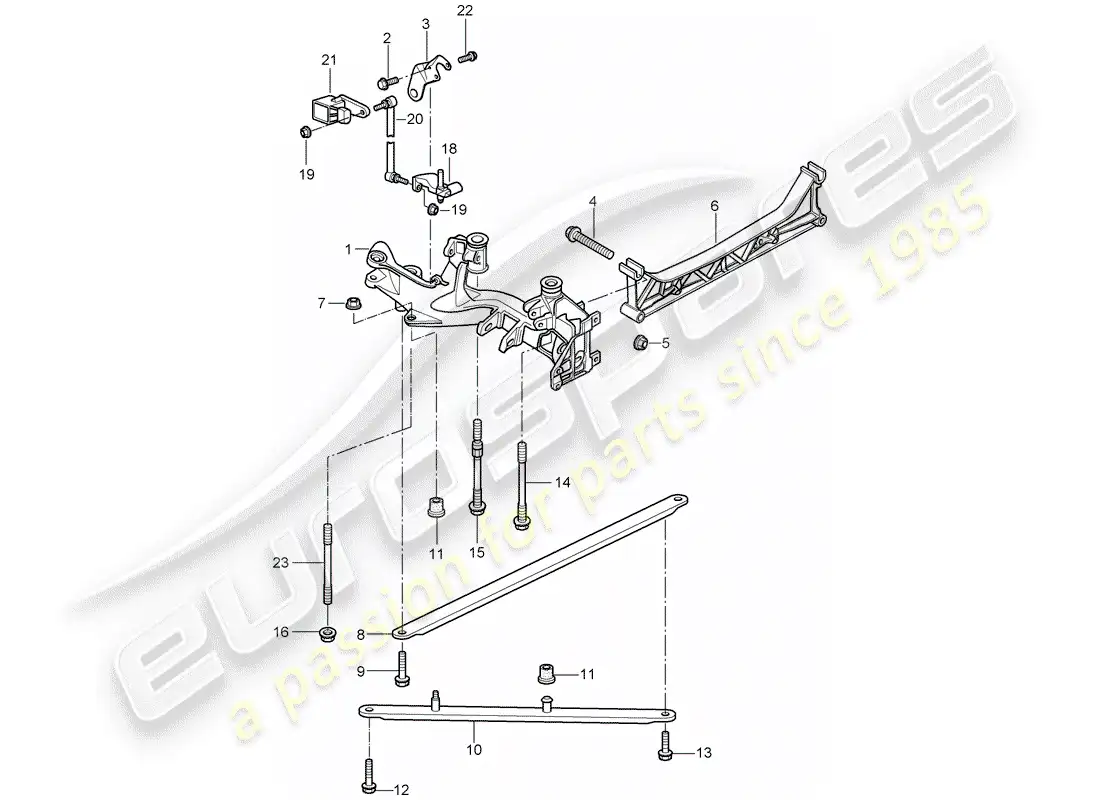 porsche 2008 (997-1 gt3) eje posterior diagrama de piezas