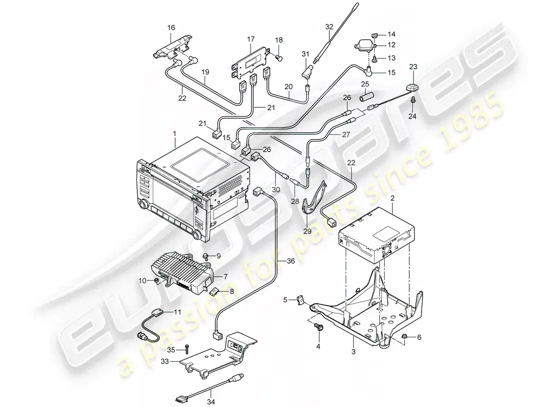 porsche 2010 (997-2) unidad operativa diagrama de piezas