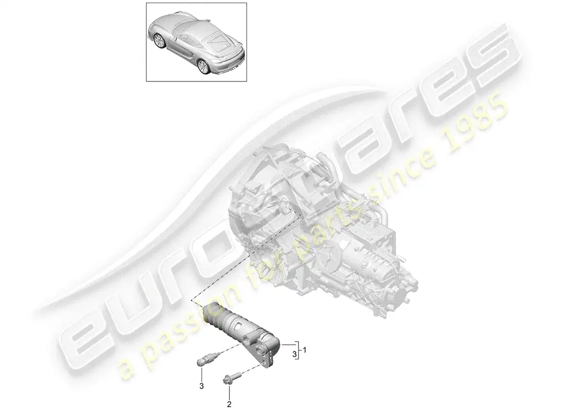porsche 2016 (981 cayman gt4) liberación del embrague diagrama de piezas
