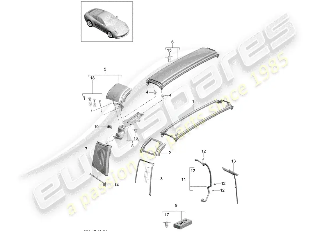 porsche 2017 (991-2) recortar diagrama de piezas