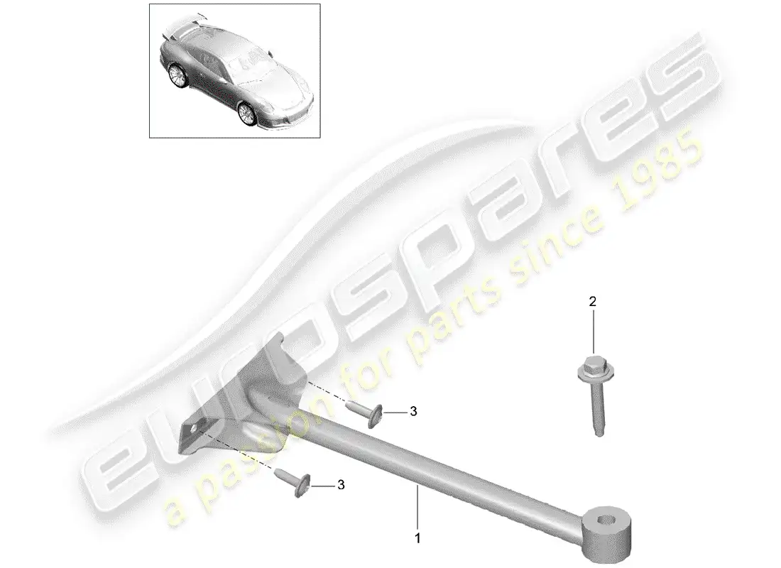 porsche 2014 (991-1 r/gt3/rs) puntal de domo diagrama de piezas