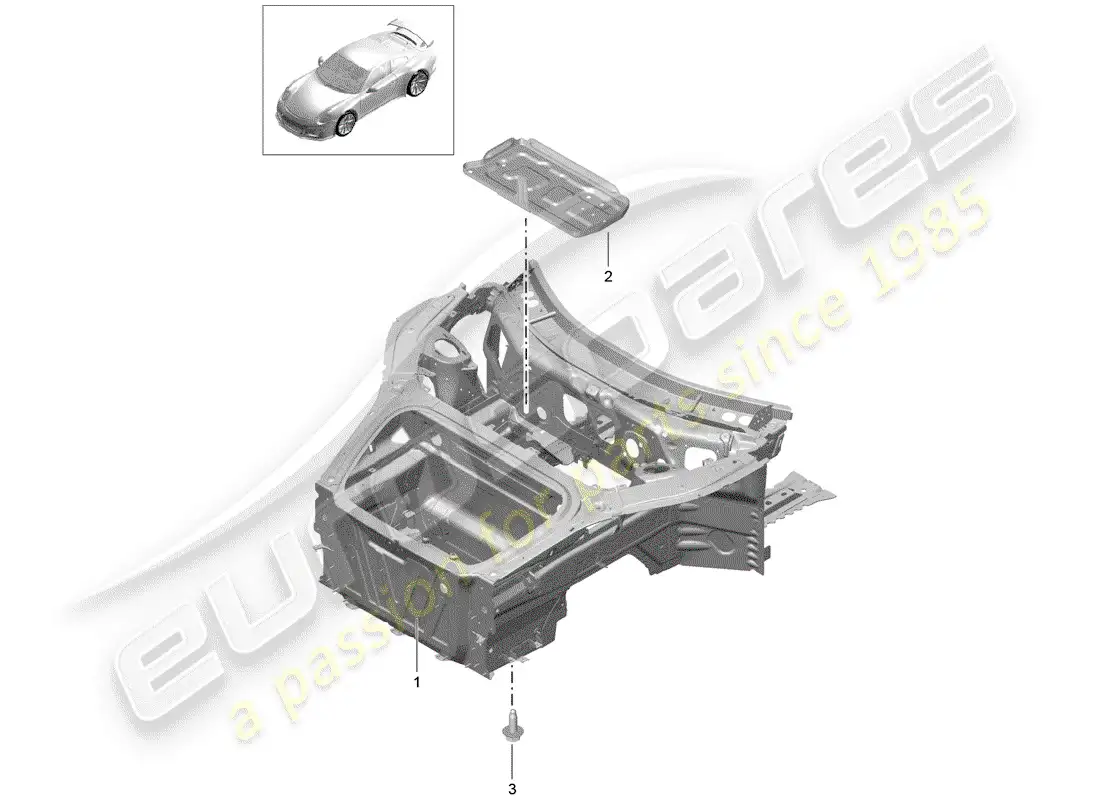 porsche 2014 (991-1 r/gt3/rs) interfaz diagrama de piezas