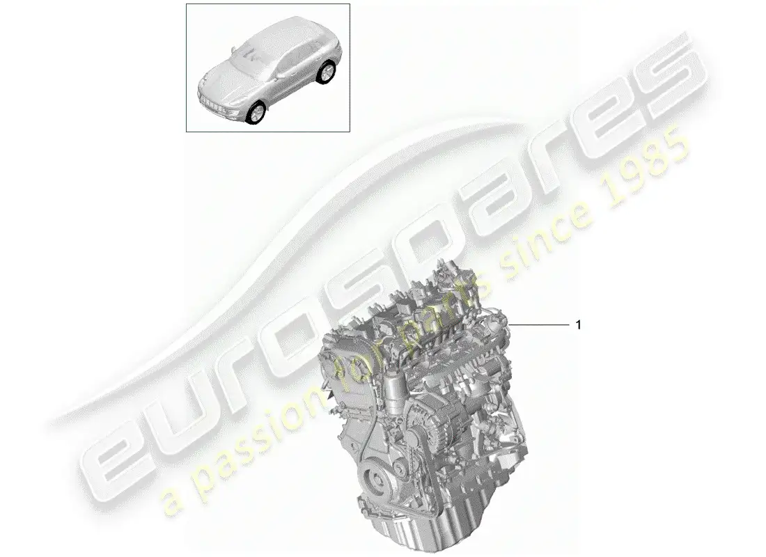 porsche 2017 (macan) motor de repuesto diagrama de piezas