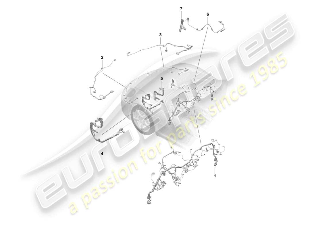 porsche 2021 (718 cayman gt4) diagrama de cableado del tablero delantero, molduras, dirección, diferencial del eje delantero