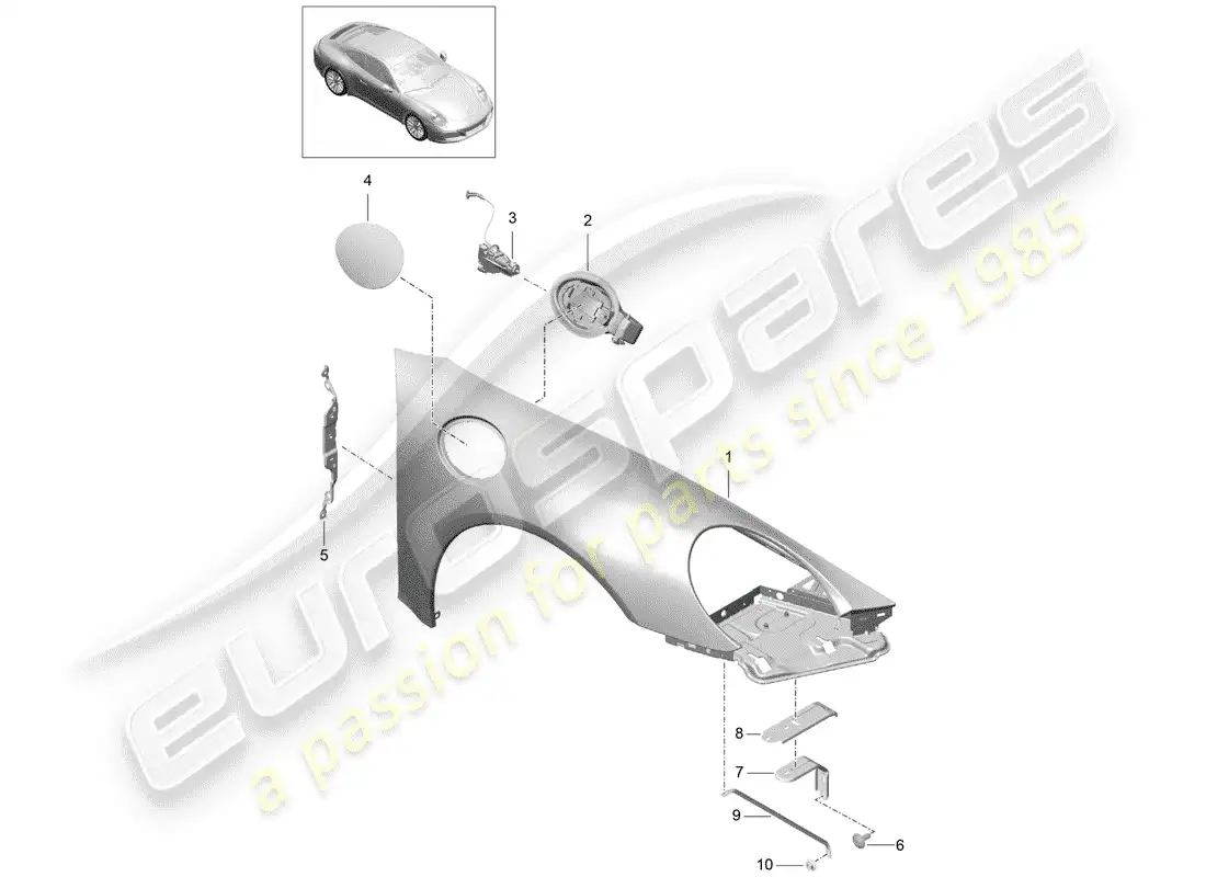 porsche 2020 (991-2) defensa diagrama de piezas