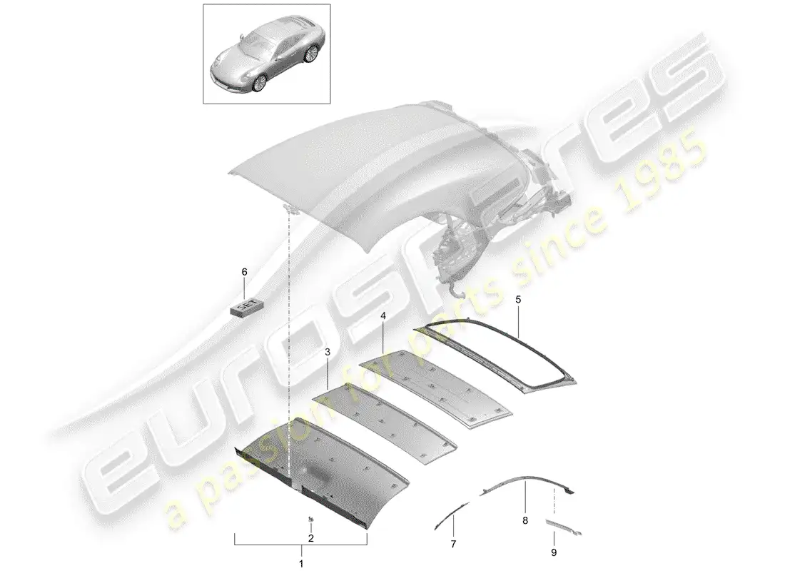 porsche 2019 (991-2) cabeza de cartel diagrama de piezas
