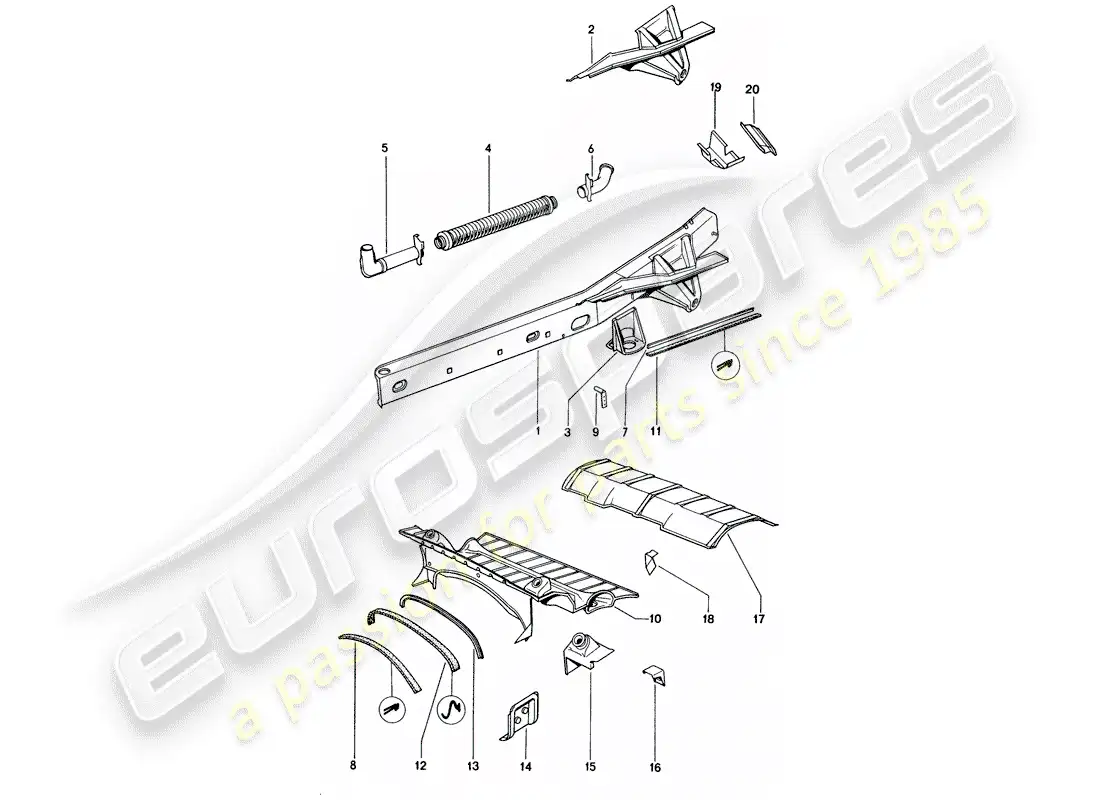 porsche 1976 (914) marco diagrama de piezas