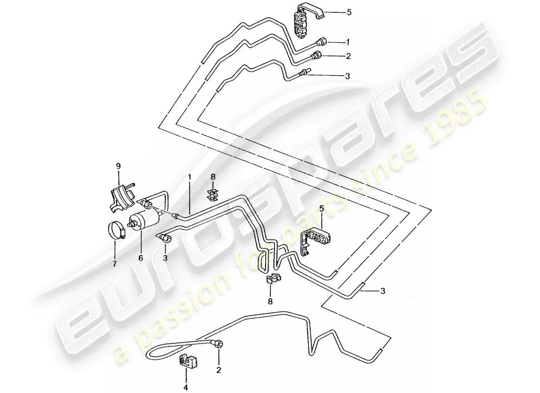 porsche 2002 (996 gt3) fuel system diagrama de piezas