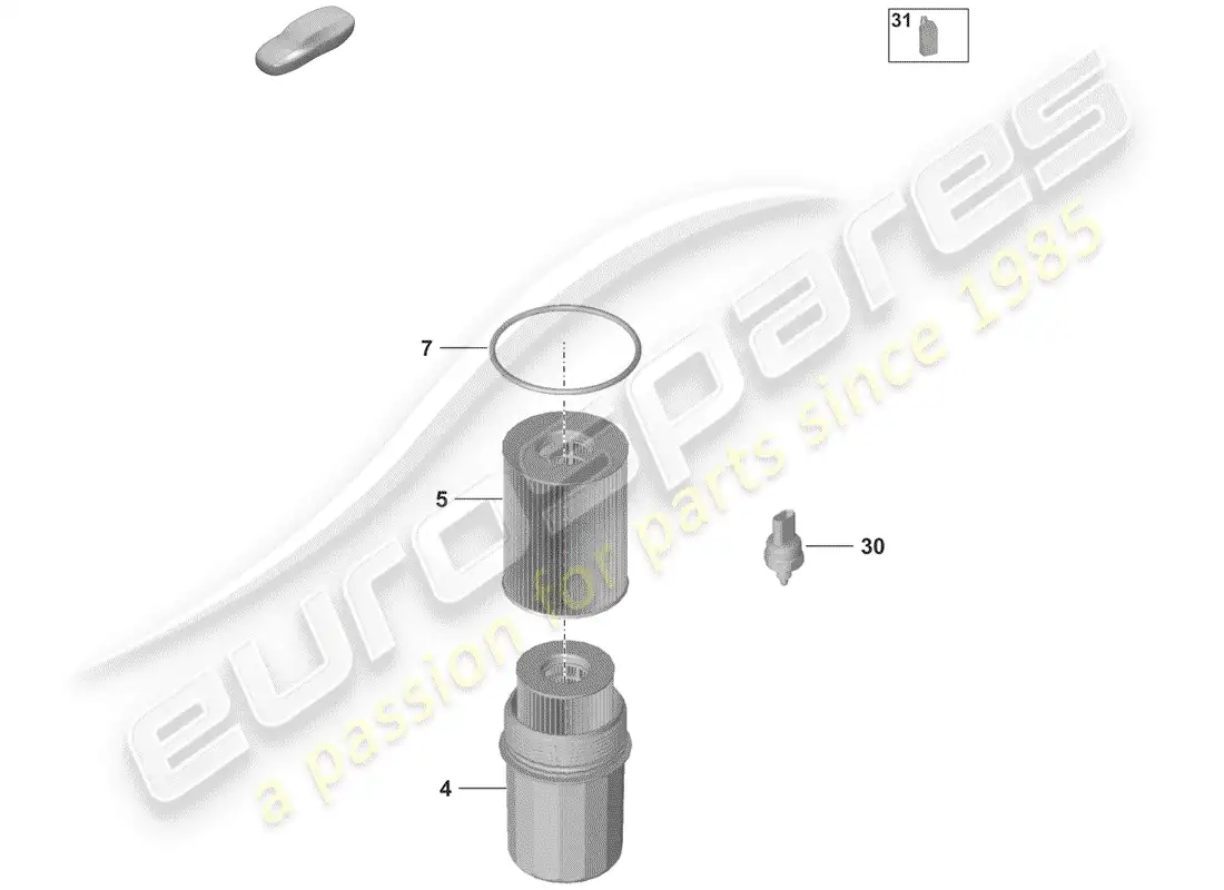 porsche 2020 (992-1) filtro de aceite diagrama de piezas