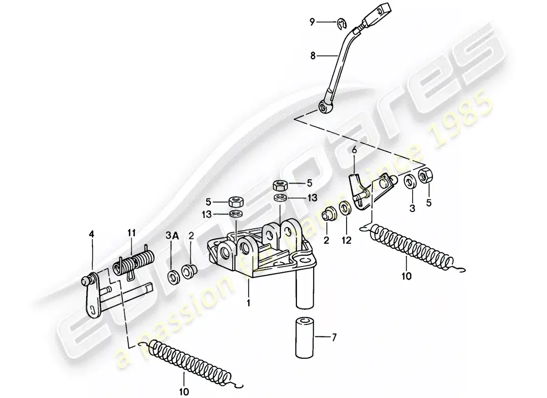 porsche 1984 (911) varilla del acelerador - soporte diagrama de piezas