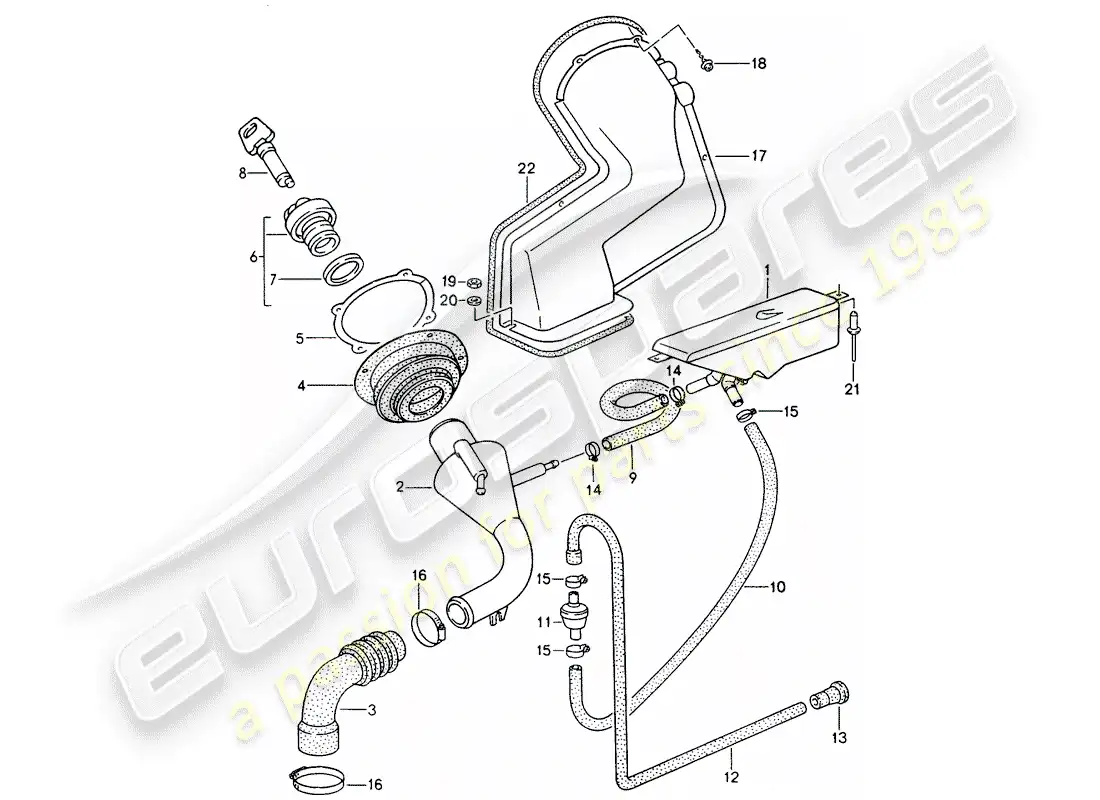 porsche 1992 (968) relleno de cuello diagrama de piezas