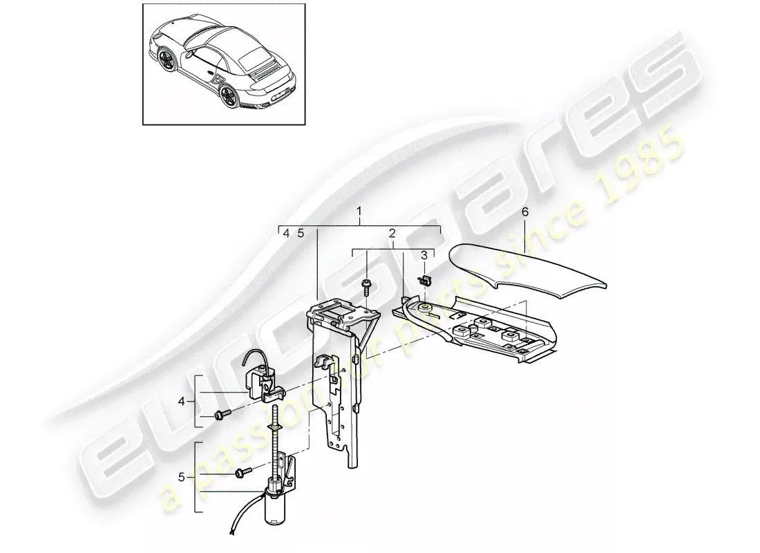 porsche 2012 (997-2 turbo / gt2 rs) solapa diagrama de piezas