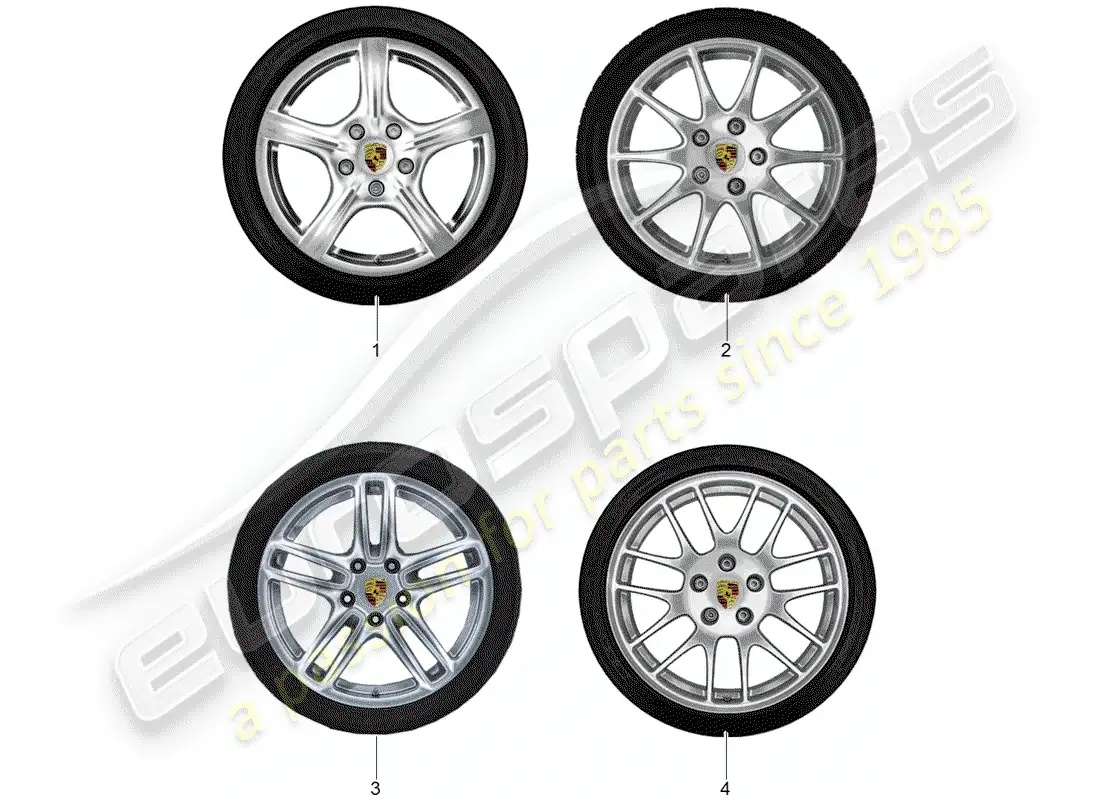 porsche 2019 (tequipment panamera) rueda de disco 'alum' con invierno diagrama de piezas