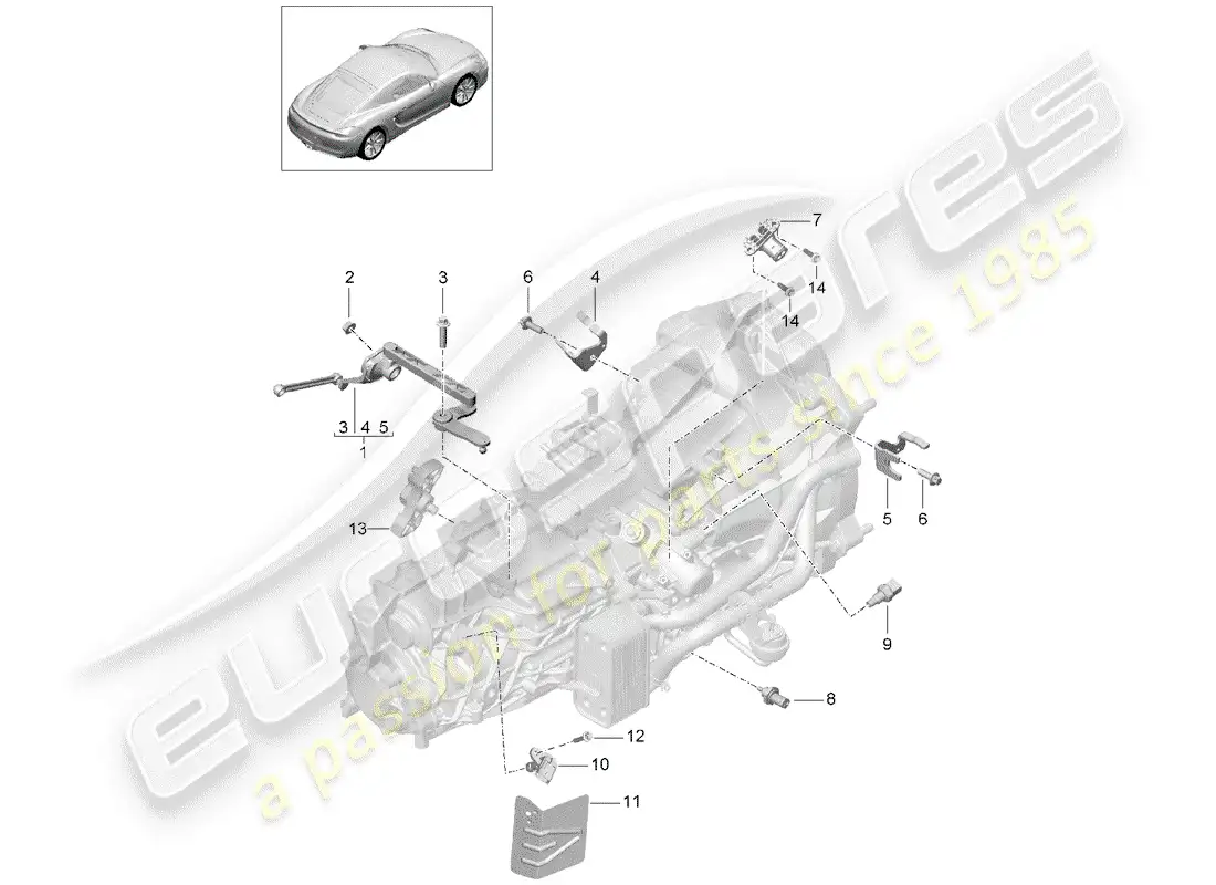 porsche 2014 (981 cayman) manual gearbox diagrama de piezas