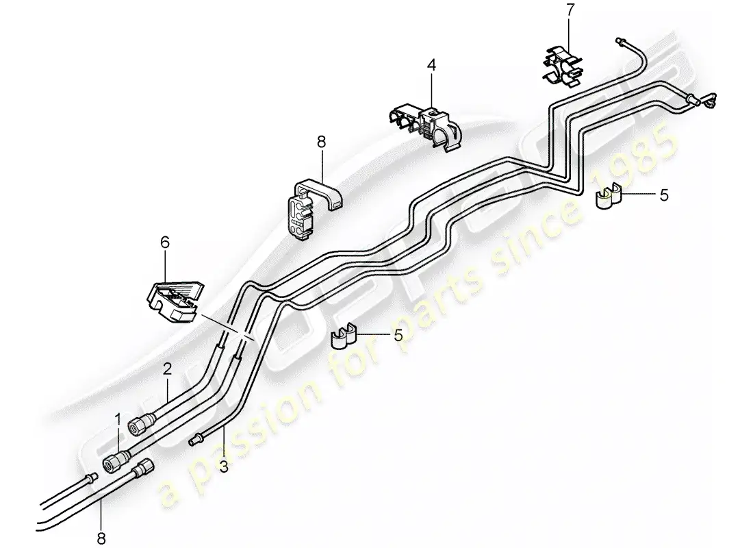 porsche 2008 (997-1 gt3) fuel system diagrama de piezas