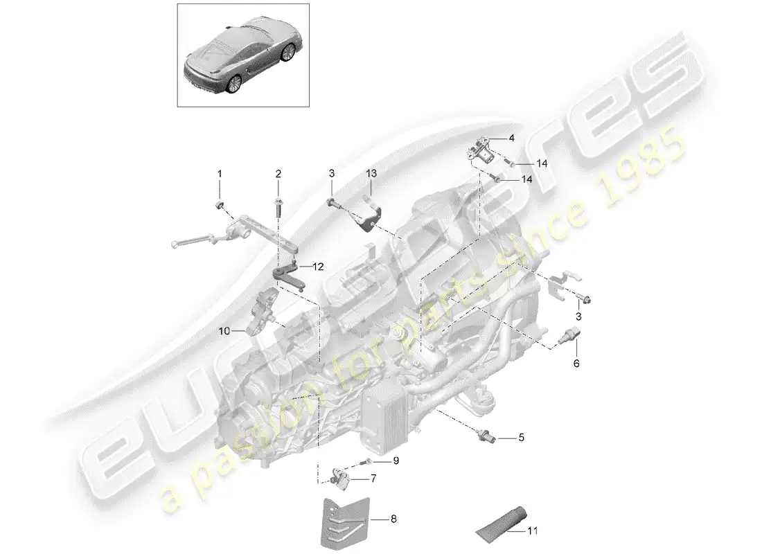 porsche 2016 (981 cayman gt4) manual gearbox diagrama de piezas