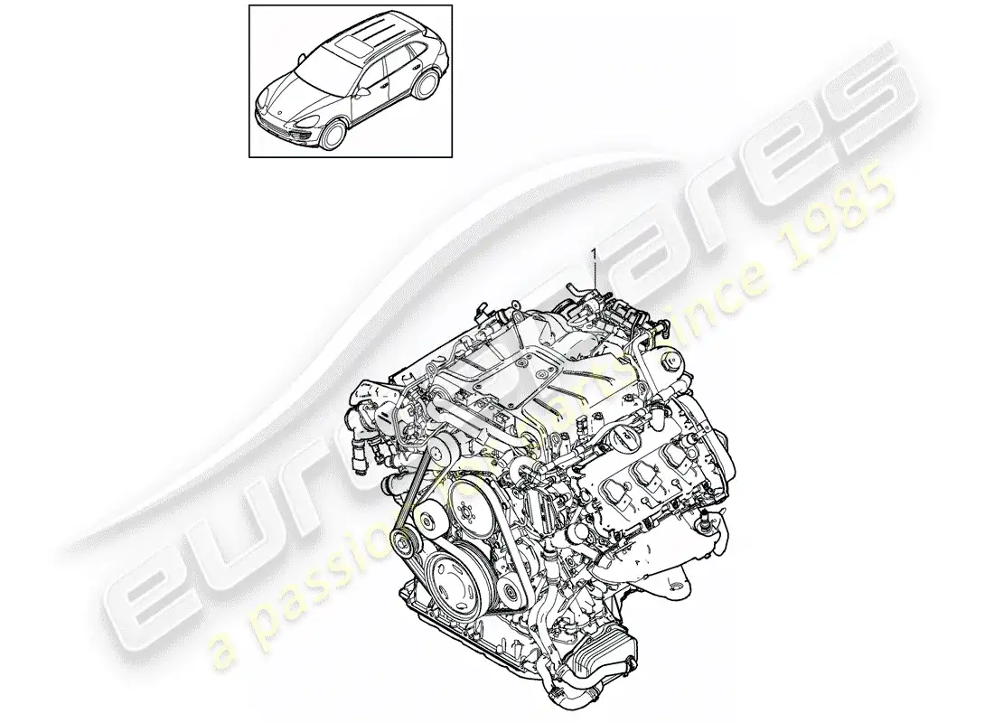 porsche 2013 (cayenne e2 92a) motor de repuesto diagrama de piezas