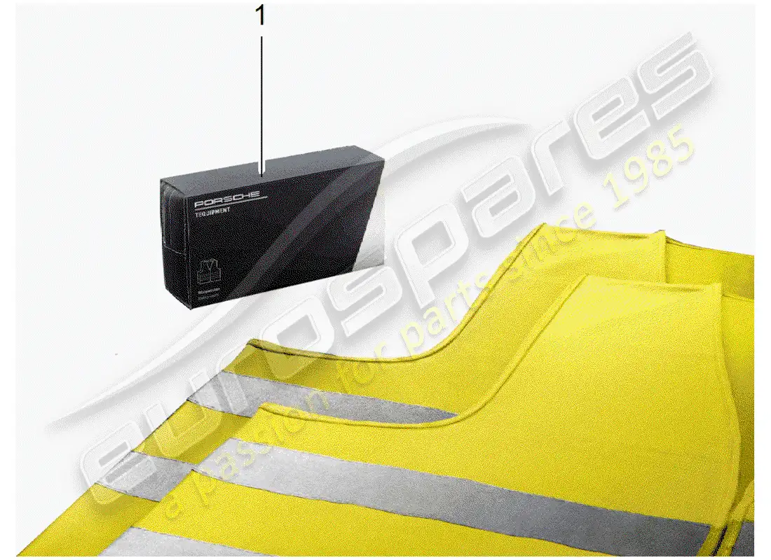 porsche 2015 (tequipment 98x/99x) chaleco de advertencia diagrama de piezas