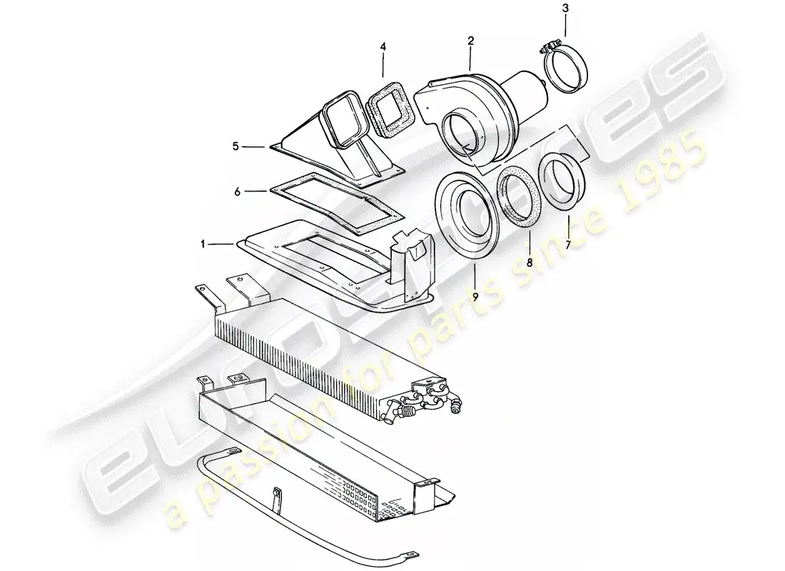 porsche 1988 (911) admirador diagrama de piezas