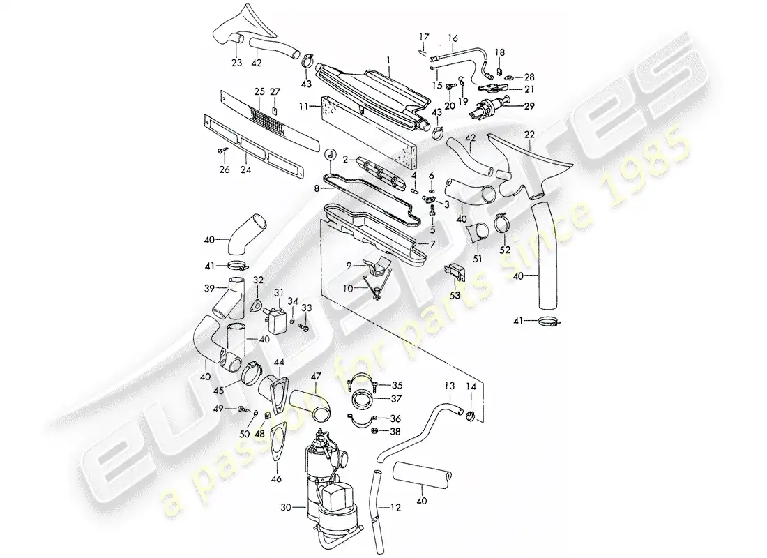 porsche 1965 (911/912) ventilación - calentador - d >> - mj 1968 diagrama de piezas