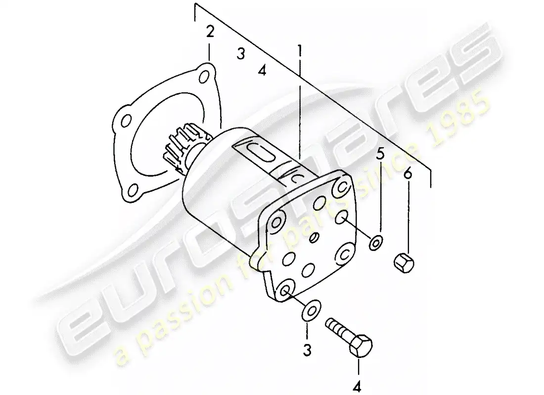 porsche 1955 (356/356a) bomba de aceite diagrama de piezas
