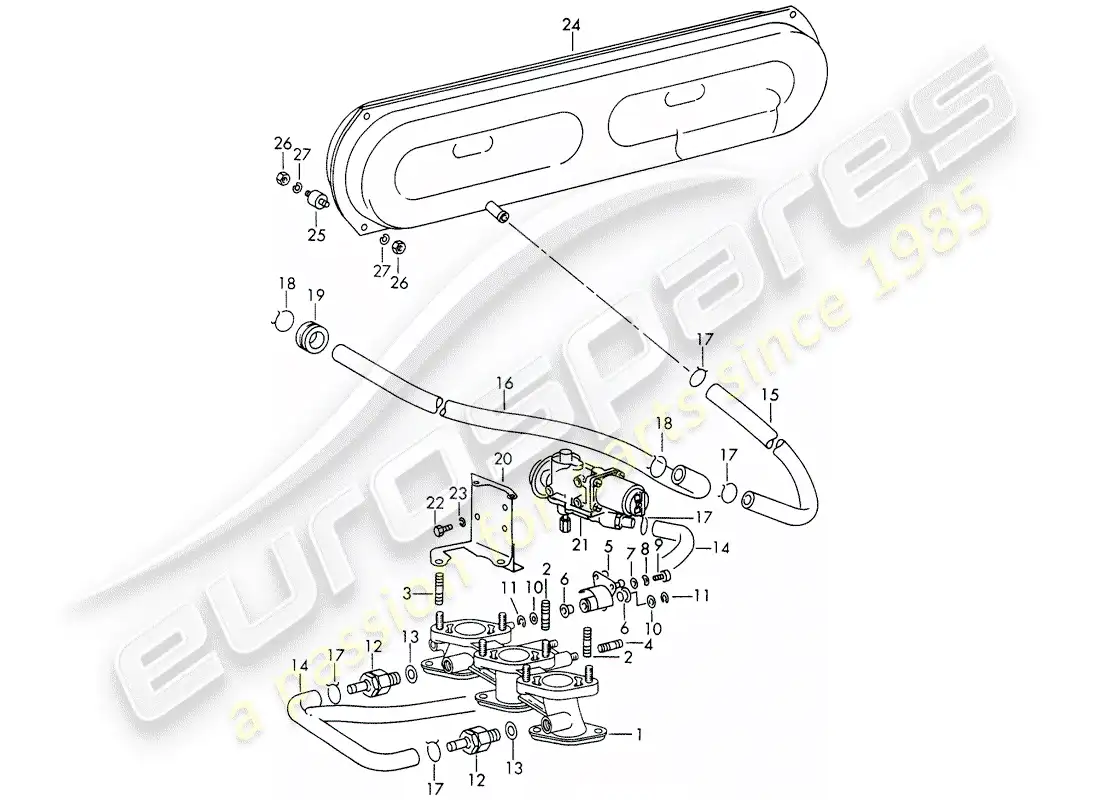 porsche 1965 (911/912) sistema de vacío - para - desbloqueo del embrague - para - sportomatic diagrama de piezas